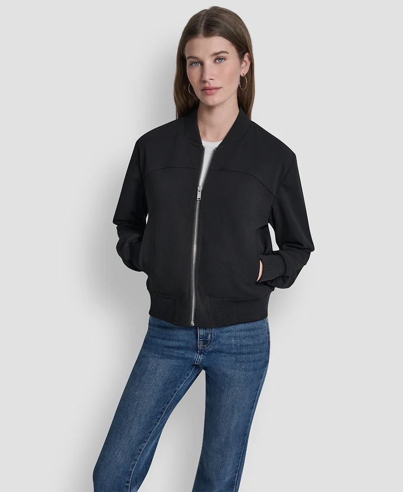 Dkny Women's Zippered Bomber Jacket