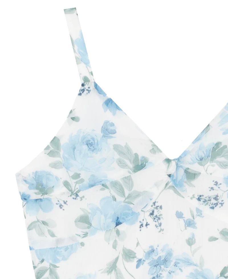 Rare Editions Girls' 7-16 Floral V-Neck Maxi Dress