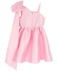 Rare Editions Girls' 7-16 Mikado Asymmetrical Bow Shoulder Dress