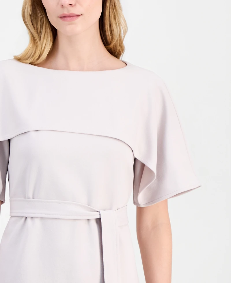 Anne Klein Women's Layered Belted Short-Sleeve Top