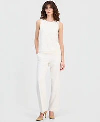 Anne Klein Women's Floral-Applique Sleeveless Tank Sweater