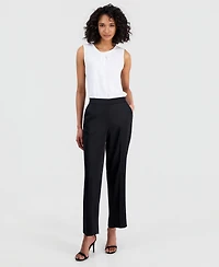 Anne Klein Petite Pull-On Mid-Rise Pants