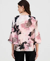 Anne Klein Women's Floral-Printed Flare Sleeves Blouse