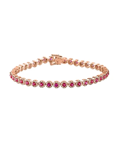 Lali Jewels Ruby (2.67 ct. t.w.) and Diamond (1-1/5 ct. t.w.) Bracelet in 14k Rose Gold