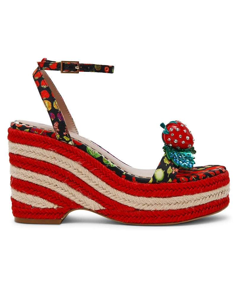 Betsey Johnson Women's Bobbie Round Toe Wedge Sandals