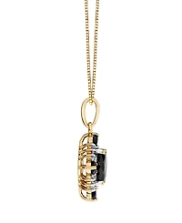 Macy's Onyx (1 ct. t.w.) & Diamond (1/10 ct. t.w.) Pendant Necklace in 10k Yellow Gold
