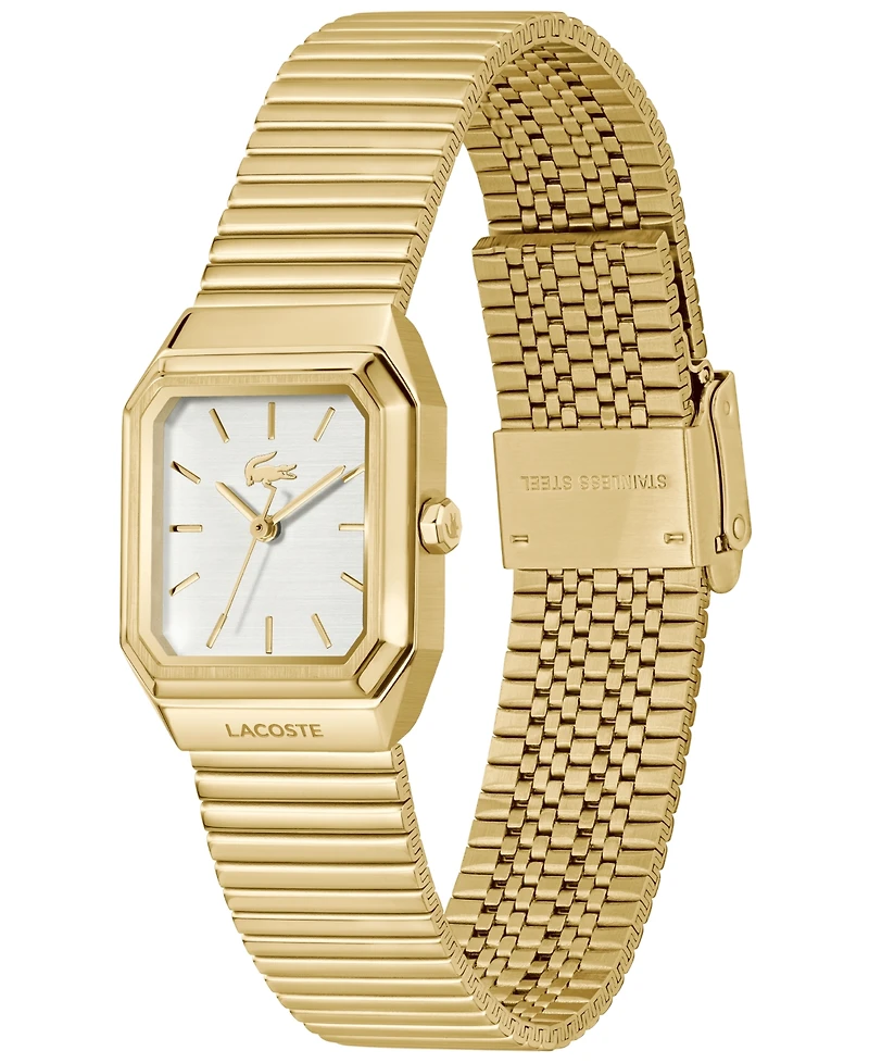 Lacoste Women's Rene Gold Tone Stainless Steel Mesh Bracelet Watch, 23x30.8mm