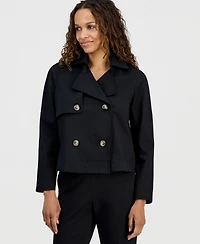 Anne Klein Essentials Petite Cropped Trench Jacket