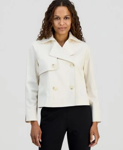Anne Klein Essentials Petite Cropped Trench Jacket