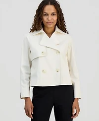 Anne Klein Essentials Petite Cropped Trench Jacket