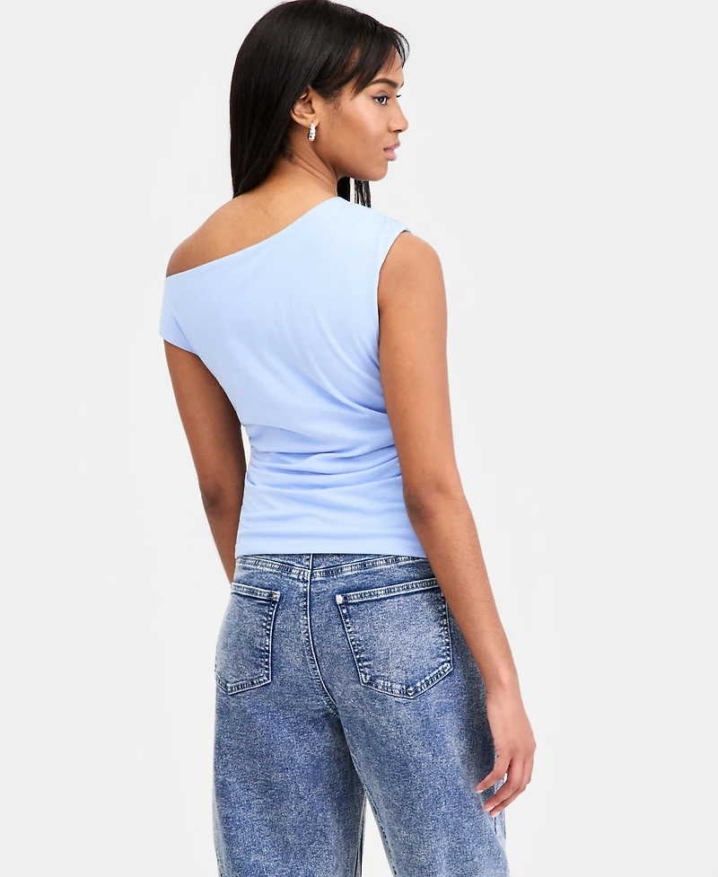 Bar Iii Women's Ruched Boat-Neck Top, Macy's Exclusive