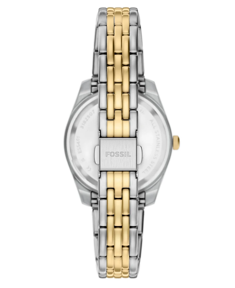 Fossil Women's Scarlette Three-Hand Date Two-Tone Stainless Steel Watch, 32mm