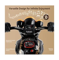 Bruce & Shark Dual Motor Kids Ride-On Motorcycle, 3-Wheel with Led Light Wide Tires