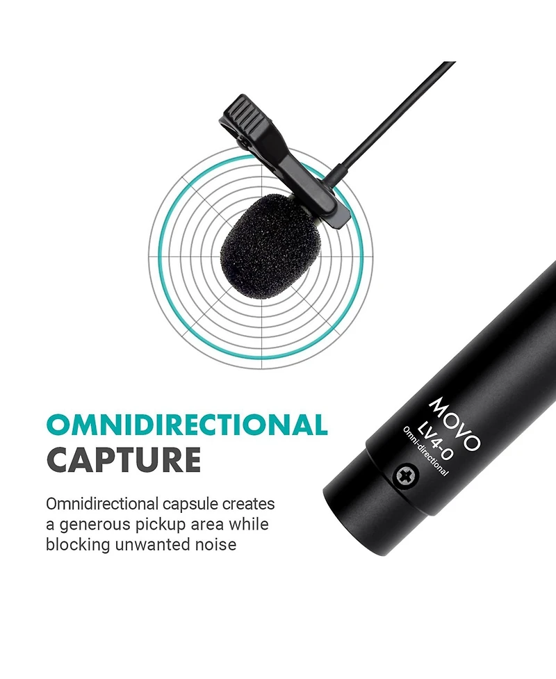Movo LV4-O2 Omnidirectional Lavalier Mic Set