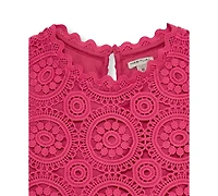 H by Habitual Girls' 7-16 Crochet Round Neck Top