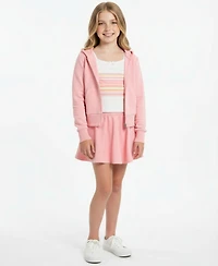 H by Habitual Girls' 7-16 Long-Sleeve Hoodie, Skort and Top, 3-Piece Set