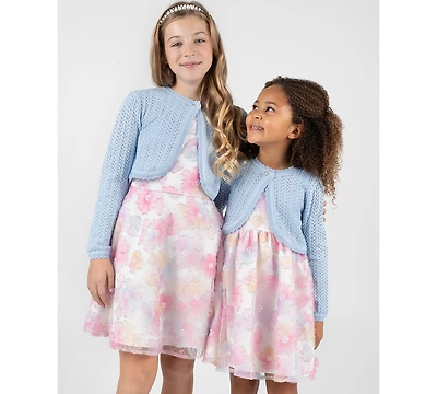 Rare Editions Girls' 2T-6X Crochet Knit Sweater Dress