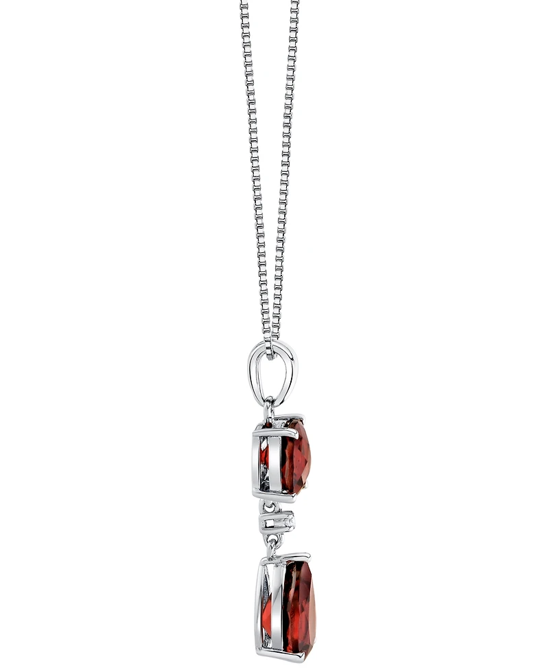 Macy's Garnet (4-5/24 ct. t.w.) & Diamond Accent Pendant Necklace in Sterling Silver