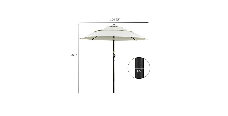 One 10' Patio Umbrella Outdoor Table Market Yard Umbrella with Push Button Tilt/Crank