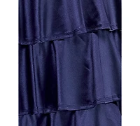 Emerald Sundae Juniors' V-Neck Tiered Skirt Gown