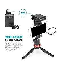 Movo Wmx-1 2.4GHz Wireless Lavalier Microphone System Compatible with Cameras and Smartphones