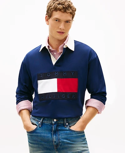 Tommy Hilfiger Men's Regular-Fit Flag Rugby Polo Shirt