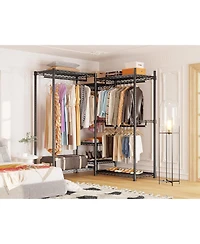Raybee Clothes Rack Heavy Duty Clothing Racks for Hanging Clothes Adjustable Hanging Clothes Rack Garment Rack