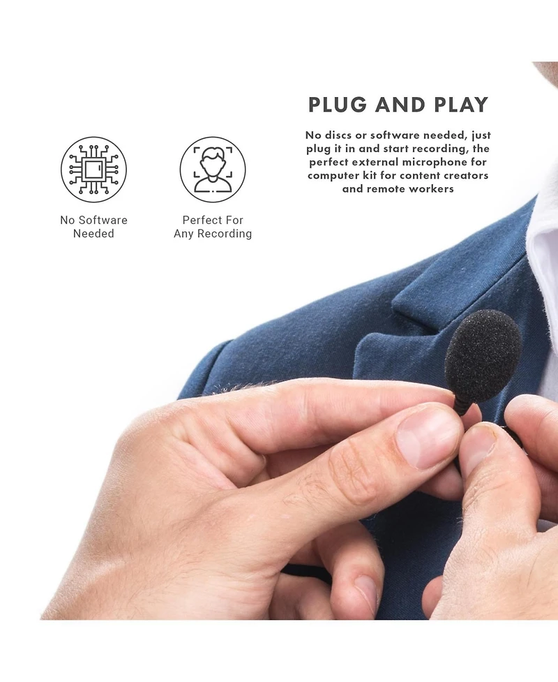 Movo Universal Usb Computer Microphone with Usb Adapter Compatible with Laptop, Pc and Mac, Smartphones, Cameras