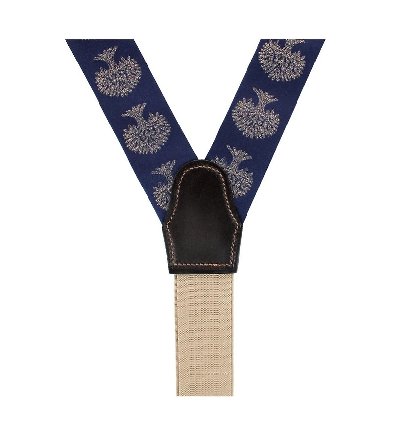 Trafalgar Men's Heritage Oak Tree Novelty Silk Button End Suspenders