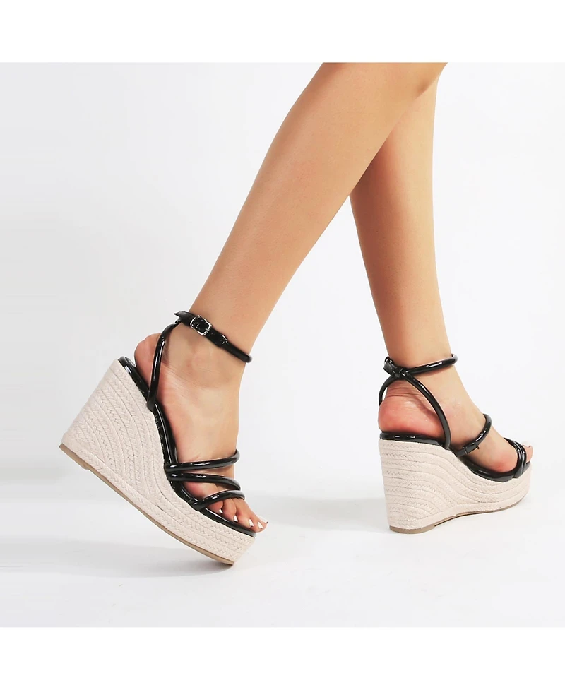 Berness Women's Rivka Strappy Espadrille Wedge Sandals