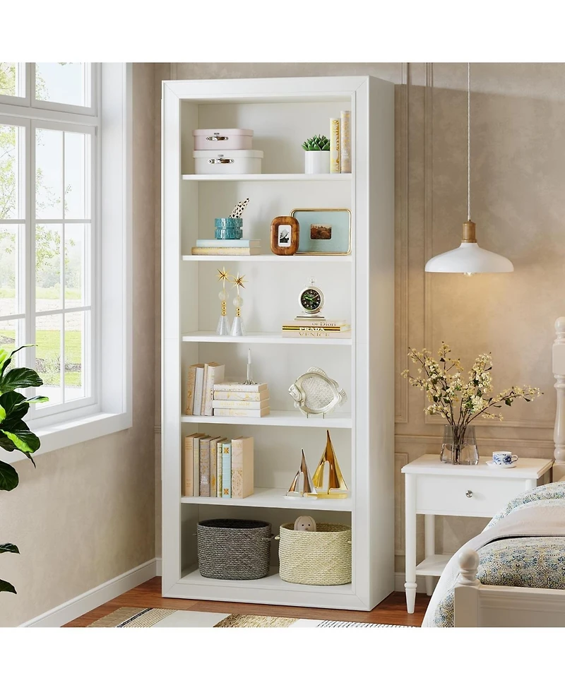 Tribesigns 75" Tall Bookcase, 6-Tier Modern Bookshelf Open Display Storage Shelves, Floor Standing Large Book Shelf