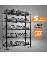 Lovmor -Tier in W x in H x 20 in D Height Adjustable Garage Wire Shelving Unit