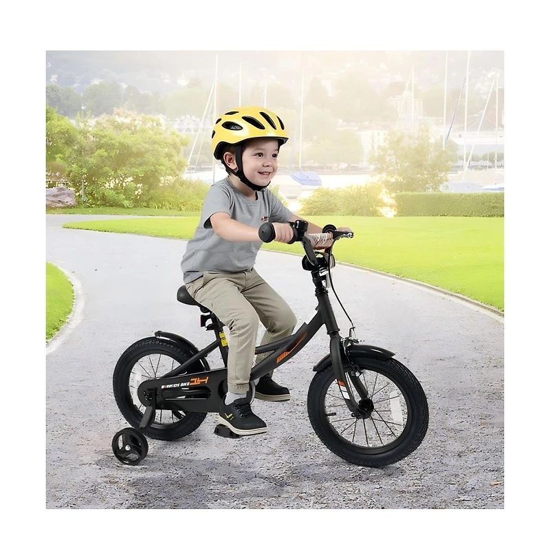 Hongge Kids Training Bike with Adjustable Seat Dual Brake System and Rubber Tires