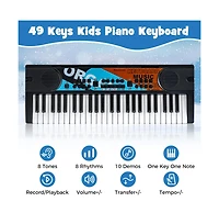 Hongge Kids Electronic Keyboard Piano with Microphone and 49 Keys for Musical Learning