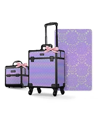 Byootique 2-Piece Makeup Train Case Cosmetic Organizer Kit Pure ForgetMeNot