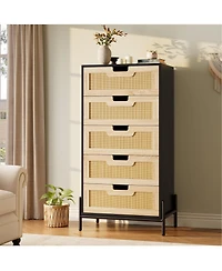 gaomon Fluted 6 Drawer Dresser for Bedroom