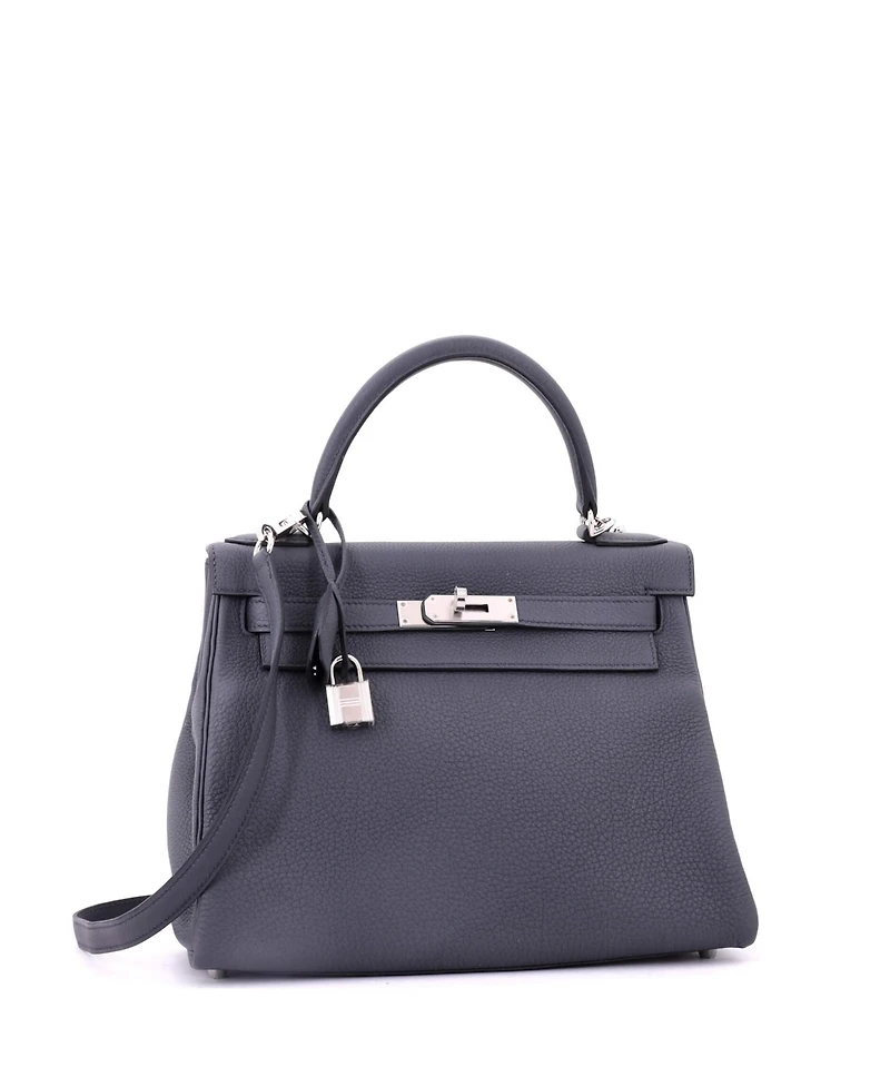 Pre-Owned HERMES Kelly 28 Handbag Togo with Palladium Hardware