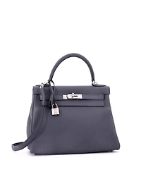 Pre-Owned HERMES Kelly 28 Handbag Togo with Palladium Hardware