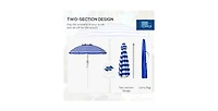 Flynama One 10ft Outdoor Market Patio Umbrella with 8 Sturdy Ribs, Tilt/Crank Push Button for Garden, Deck, Backyard and Pool