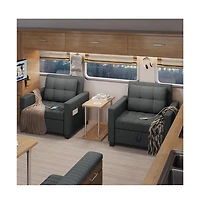 Yaheetech 3-in-1 Convertible Sleeper Chair Bed with Adjustable Backrest