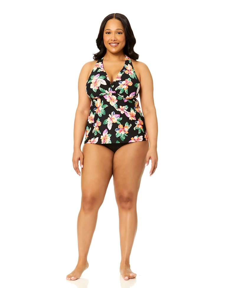 Island Escape Plus V-Neck Race Back Tank Top