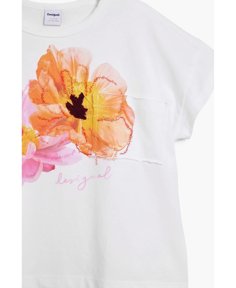 Desigual Girls Girls's Short-sleeve T-shirt with embroidered flowers