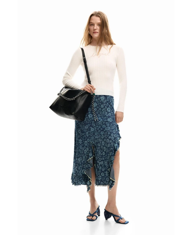 Desigual Women's Denim ruffle skirt