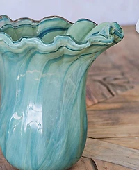 Vietri Onda 32 oz. Glass Small Tulip Vase