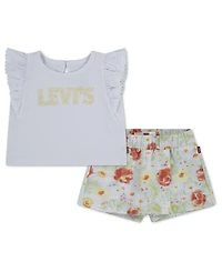 Levi's Baby Girls' Crewneck Knit Top and Skort, 2-Piece Set