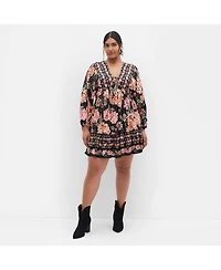 City Chic Women's Devine Mini Border Dress