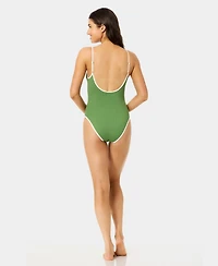 California Waves Women's Wide Rib High-Leg One-Piece Swimsuit