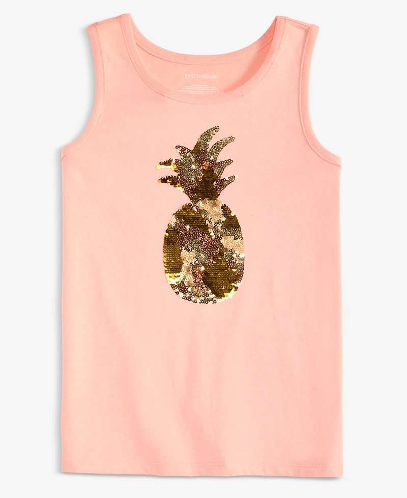 Epic Threads Girls' 5-20 Sequin Pineapple Tank Top, Macy's Exclusive