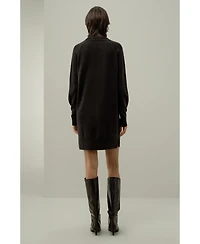 Lilysilk Women's Wool-Cashmere Turtleneck Sweater Dress