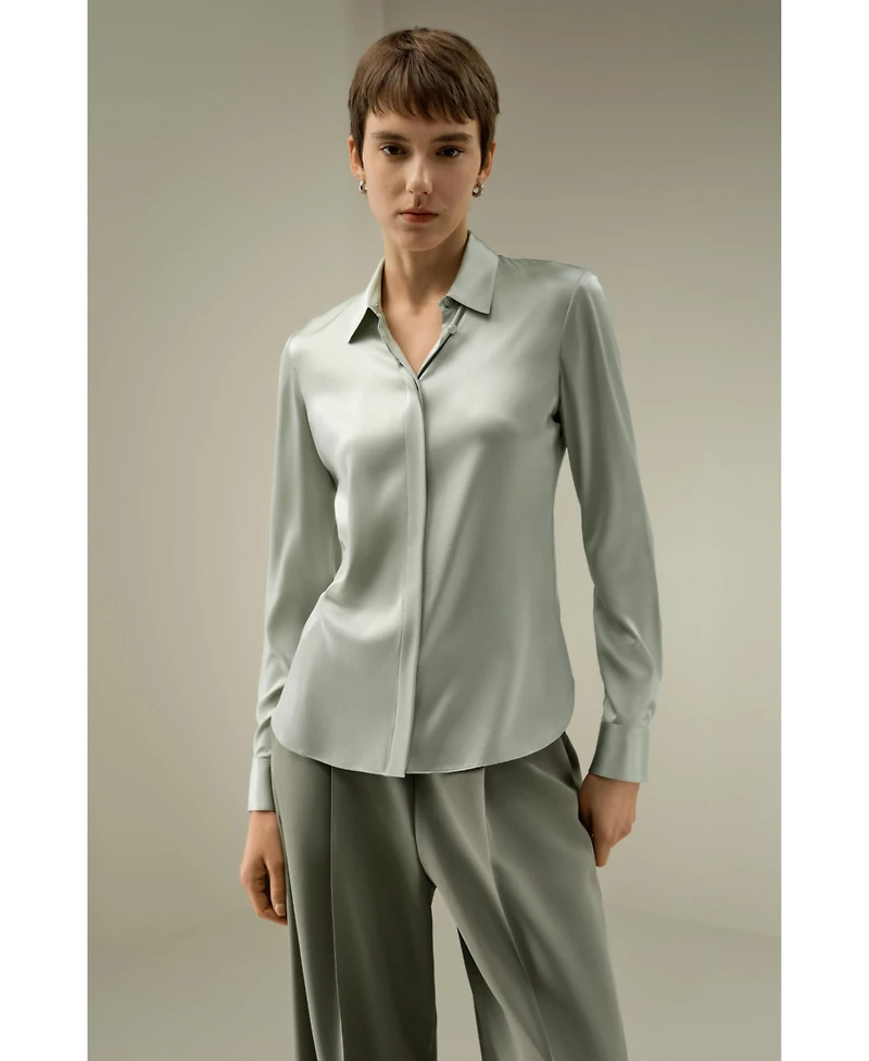 Lilysilk Women's Elegant Silk Slim Fit Shirt